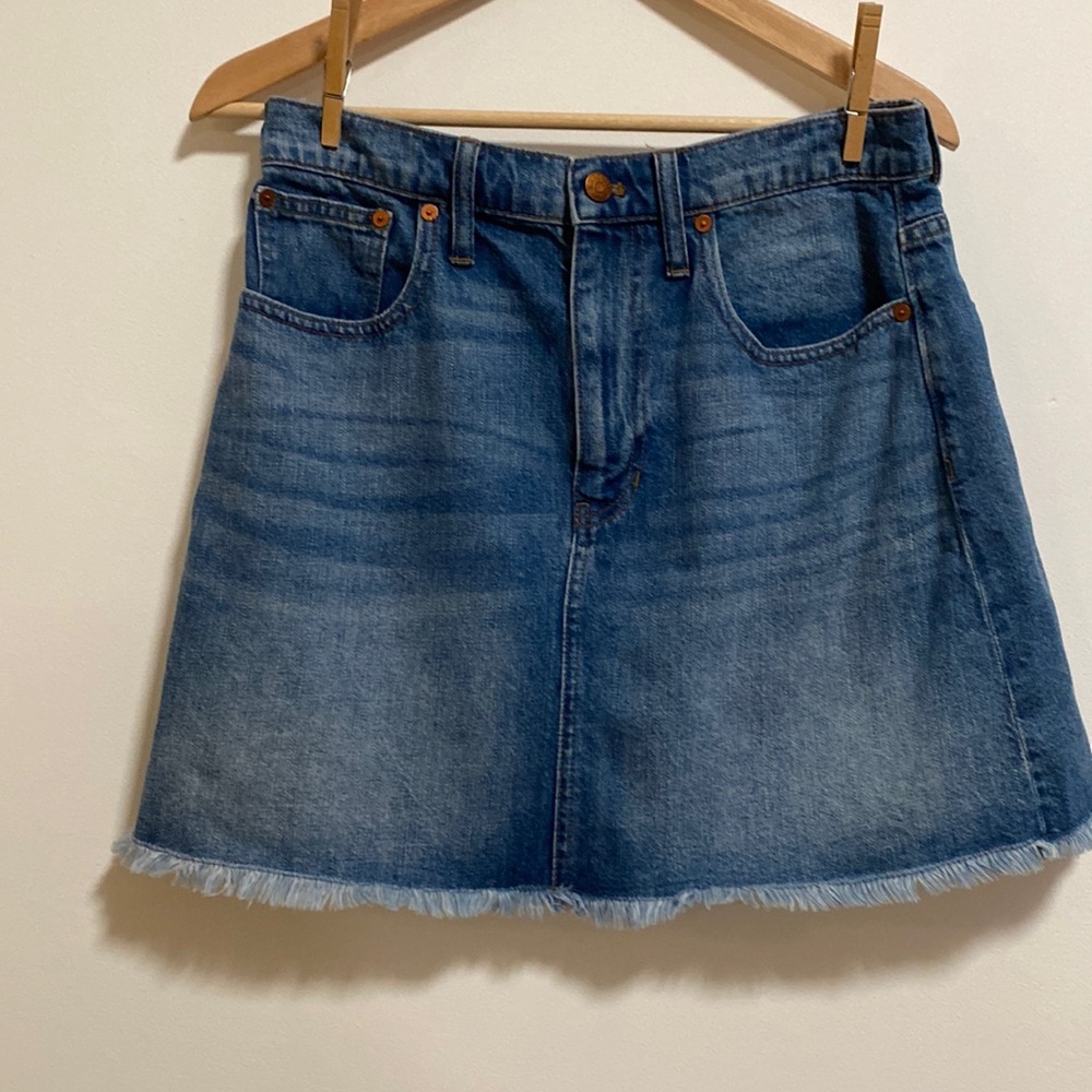 Madewell 28 McCarren Raw Hem Denim Skirt